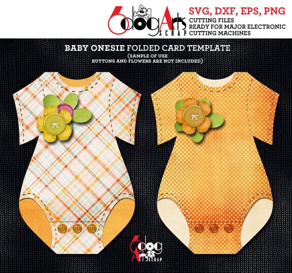 Download Baby Onesie Folded Card Template Digital Cut Svg Dxf Files Etsy