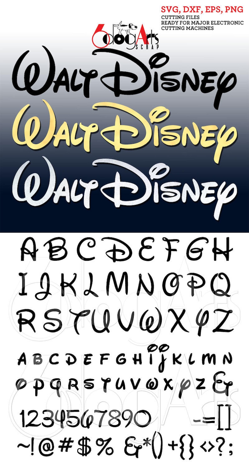 Download Disney Alphabet Letters Digital Cut Files Svg Dxf Eps Png ...