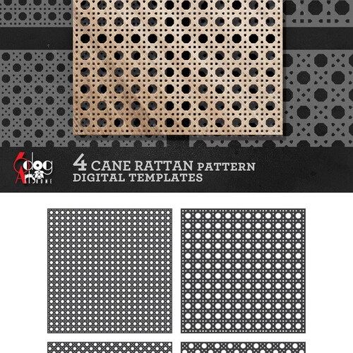 4 Rattan Cane Weaving Pattern Digital Templates SVG DXF Files - Etsy