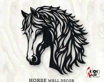 Horse Wall Decor SVG DXF Digital Template for Laser cnc Plasma Cutting Instant Download JB-2169