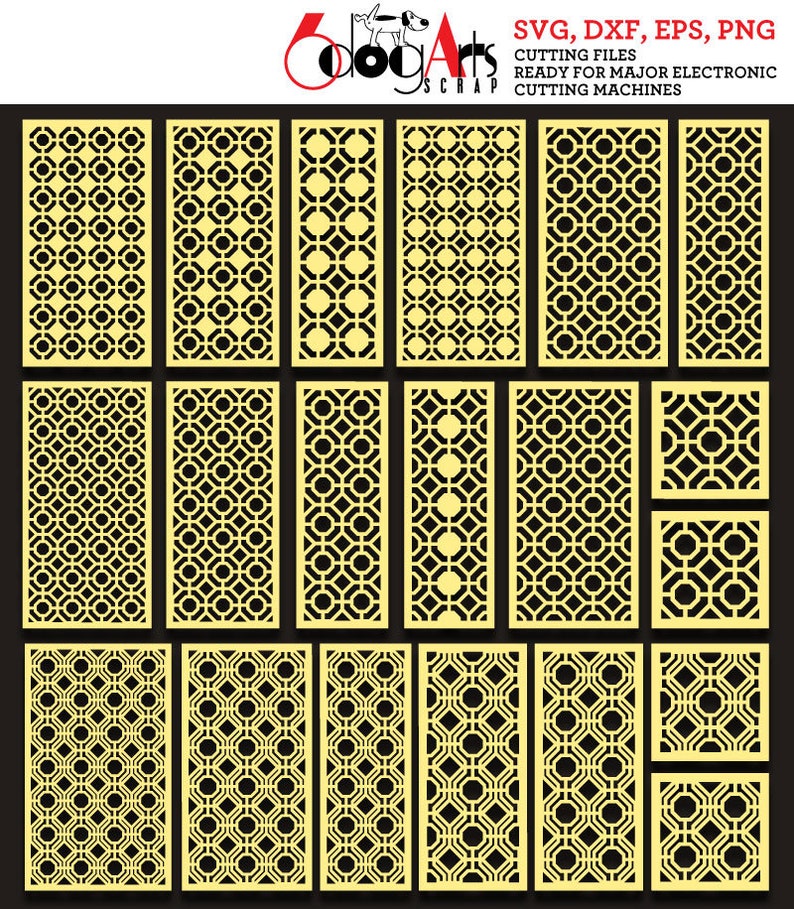 20 Geometric Pattern Grill Panel Templates Digital Stencils Etsy