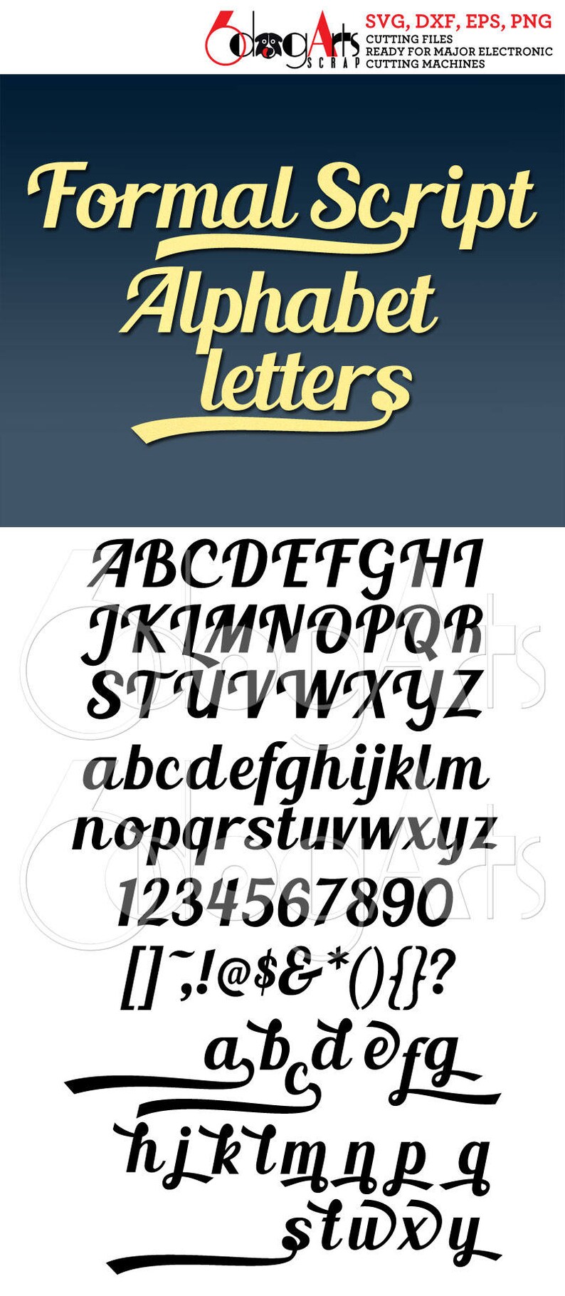 Formal Script Alphabet Letters Digital Images Svg Dxf Eps Png - Etsy