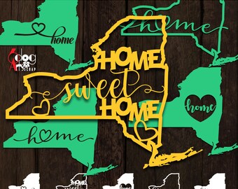 New York Sweet Home Digitale Dateien SVG DXF Schneidbare Designs Printable Download Vinyl Eisen auf Heat Press Transfer Silhouette Cricut JB-894