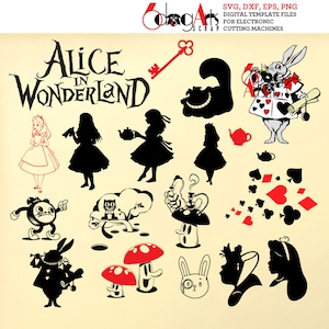 Alice in Wonderland Digital Files Svg Dxf Eps Png Silhouette SCAL ...
