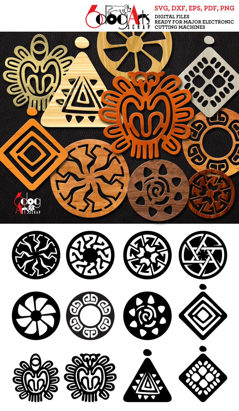 12 Native American Wood / Acrylic Earring Pendant Templates - Etsy