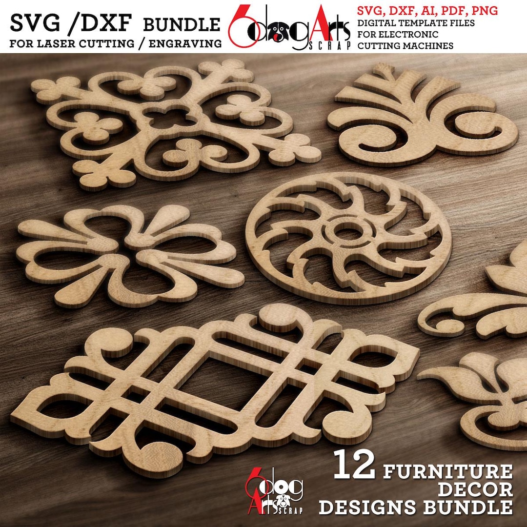 Furniture Decor SVG / DXF Bundle Digital Files for Laser Cnc Cutting ...