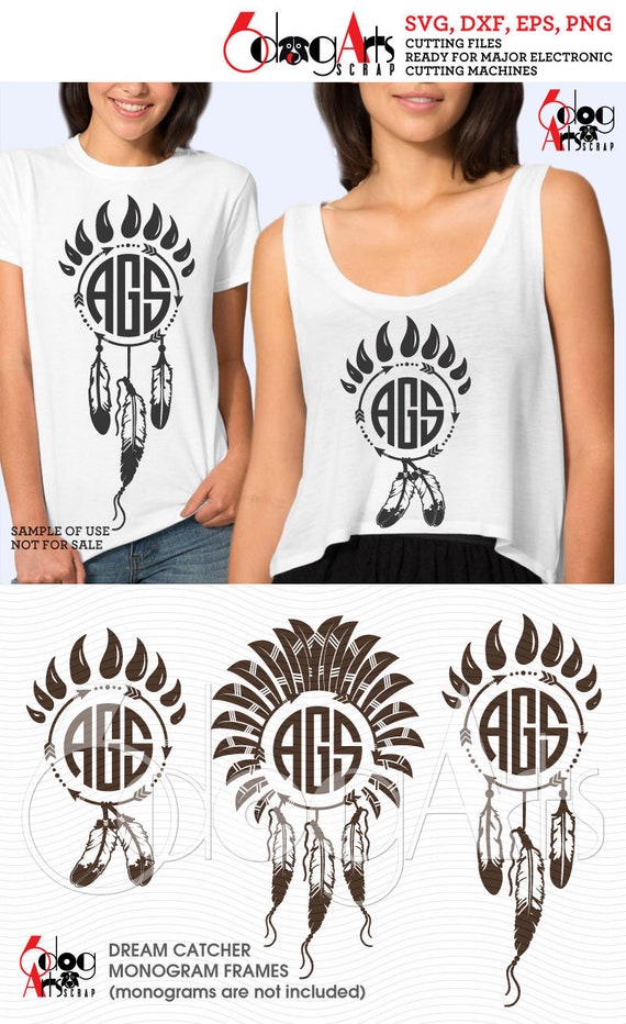 Download Free 3 Dream Catcher Monogram Frames Svg Dxf Eps Png Vector Digital Etsy SVG Cut Files