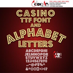 Police TTF de Casino Circus et lettres de l'alphabet SVG pour l'impression et les machines de découpe JB-804