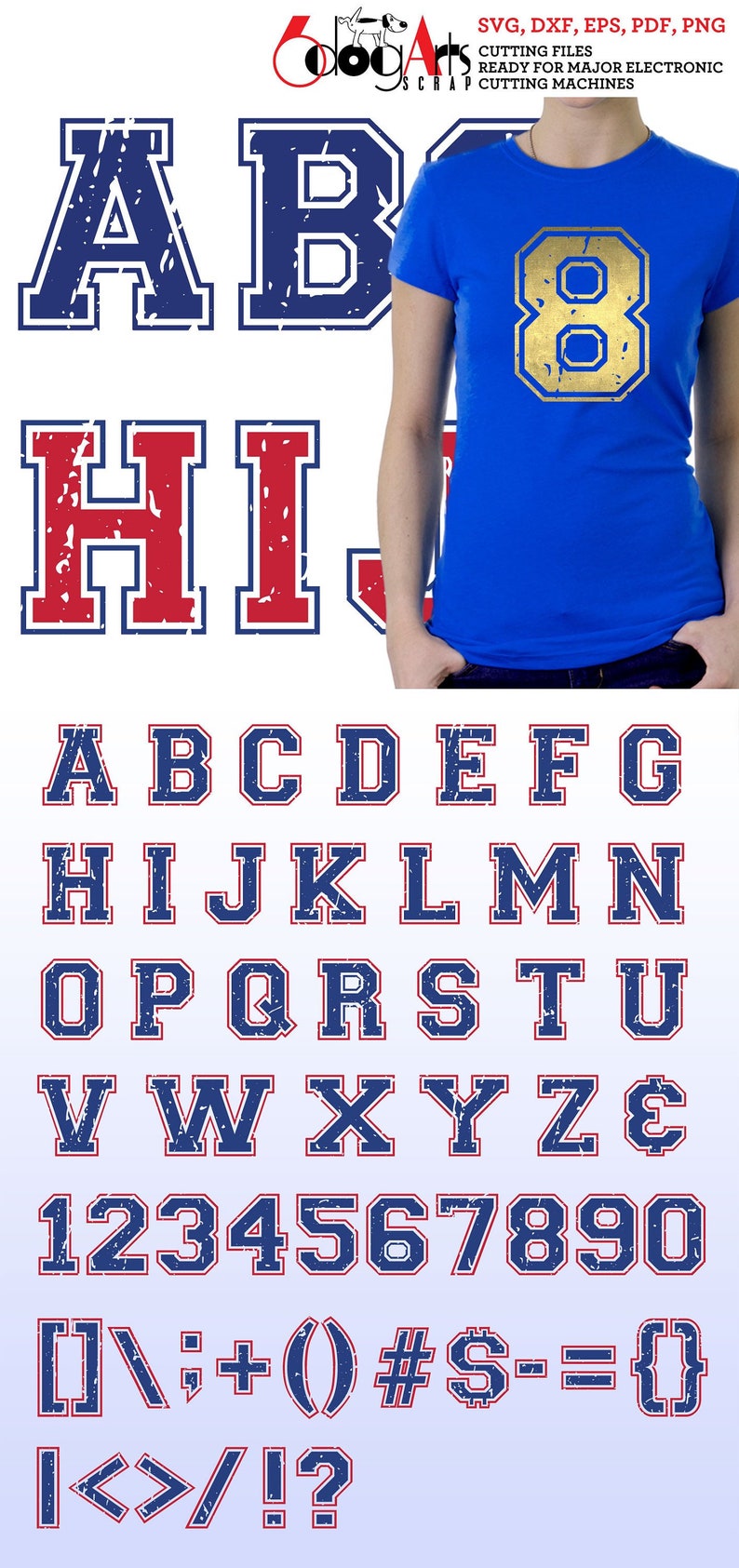Download Grunge Varsity SVG DXF Cut Files Sport Monogram Jersey ...
