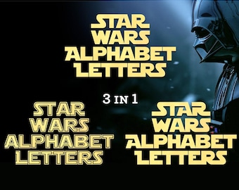 3 sets of Star Wars Alphabet Letters Digital Vector Images SVG DXF Files Download JB-1301