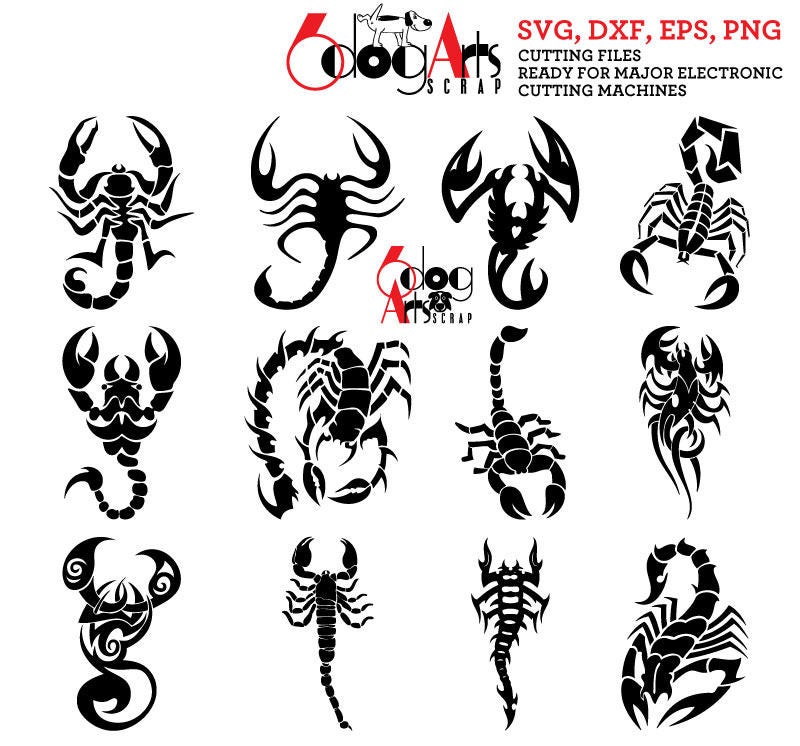 Tribal Scorpion Digital Cut Files Svg Dxf Eps Png Silhouette Etsy