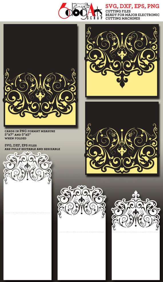 Download 3 Antique Lace Card Templates Digital Cut SVG DXF Files | Etsy