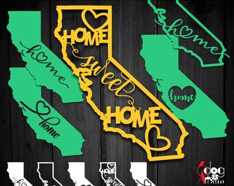 California Home Digitale Dateien SVG DXF schneidbare Designs druckbare Download Vinyl Eisen auf Transferpresse Silhouette Cricut JB-848