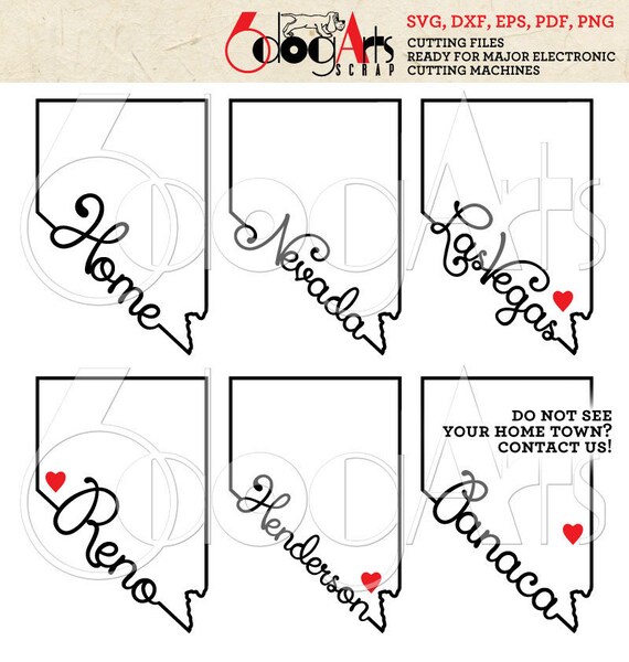 Nevada Outline Typography Cut Files SVG dxf Silhouette Cricut | Etsy