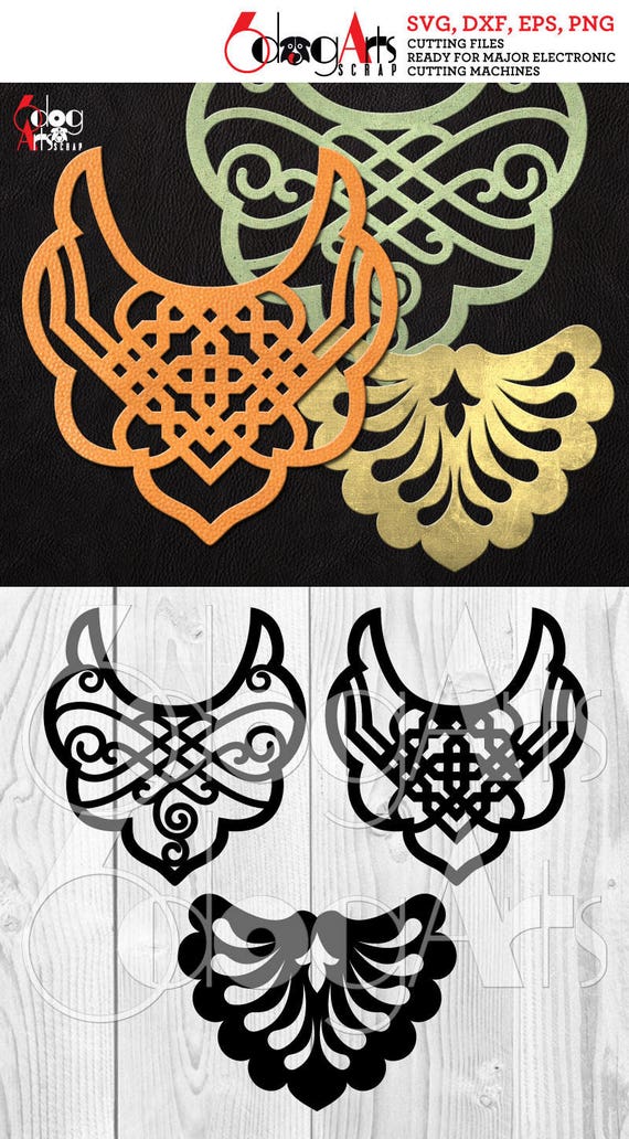 Leather Bib Necklace Templates Vector Digital SVG DXF Jewelry Files  Cuttable Download GlowForge Laser Cutting Cricut Maker JB-1035