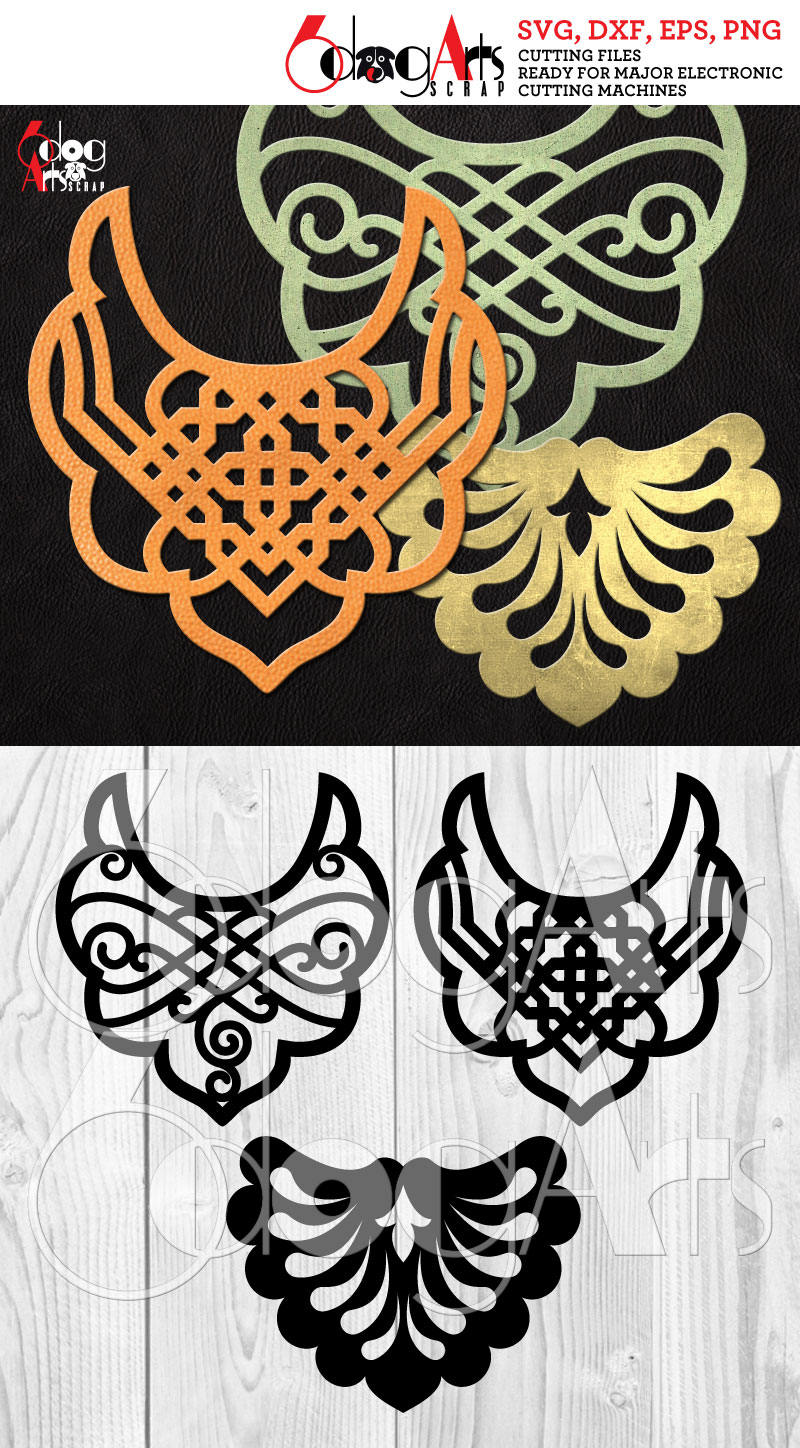 3 Leather Bib Necklace Templates Vector Digital SVG DXF | Etsy