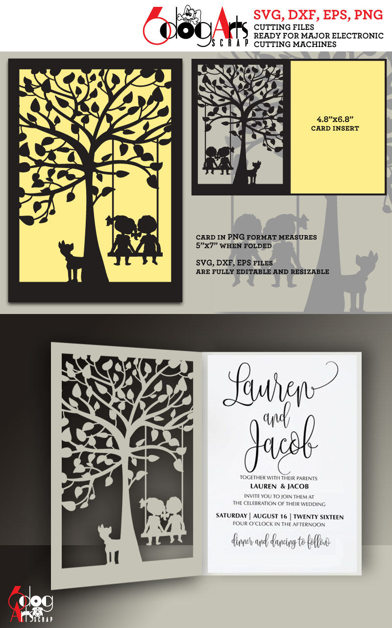 Download Tree Swing Lace Card Template Digital Cut SVG DXF Files | Etsy