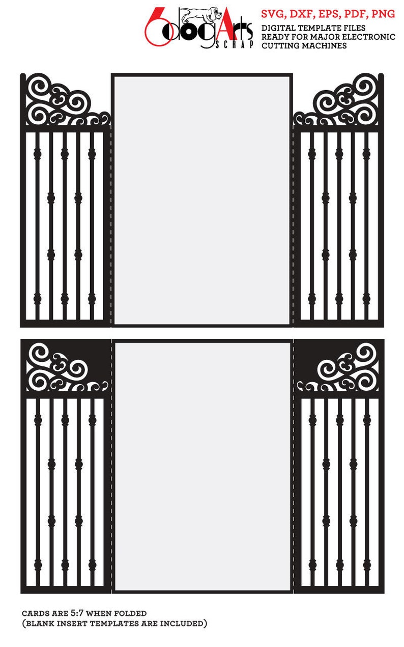 Download Gate-Fold Card Template Digital SVG DXF Files Wedding | Etsy
