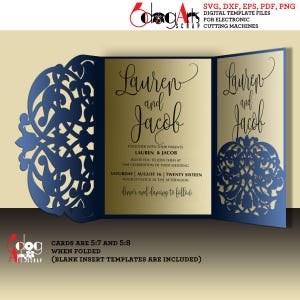 Arabesco Cartão / Envelope 11 Modelos Arquivos SVG DXF Digitais Convite de Casamento Papelaria Corte a Laser Baixar Silhouette Cricut JB-755
