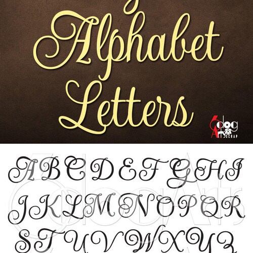 Elegant Script Alphabet SVG DXF Vector Images Monogram - Etsy
