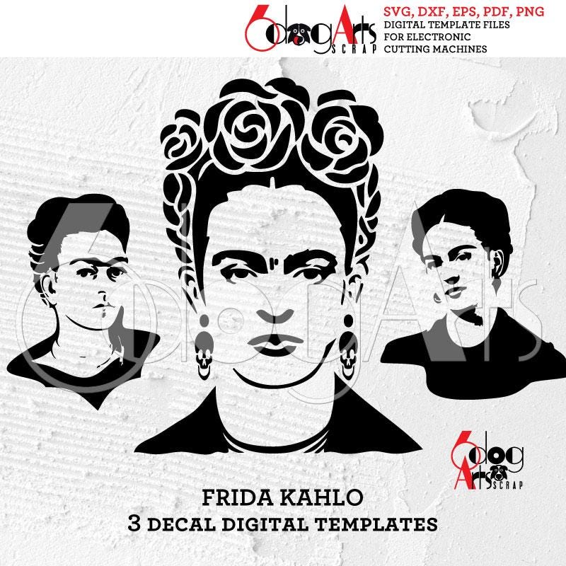 3 Frida Kahlo Decal Digital Templates SVG DXF Vector Files Diy Vinyl Cutting Cricut Glowforge Silhouette Instant Download Jb-1348d - Etsy