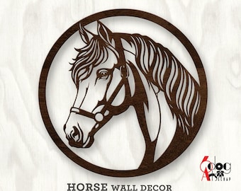 Horse Wall Decor SVG DXF Digital Template for Laser cnc Plasma Cutting Instant Download JB-510