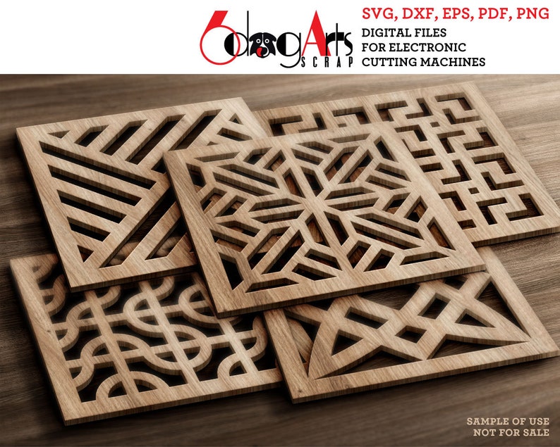 12 Wood Metal Coaster Grill Wall Decor Templates Vector Etsy