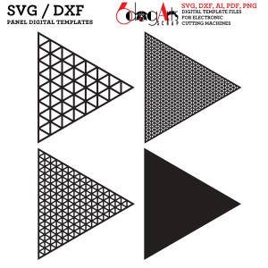 Geometric Grid Panels SVG DXF Digital Templates for Laser Cnc Plasma ...