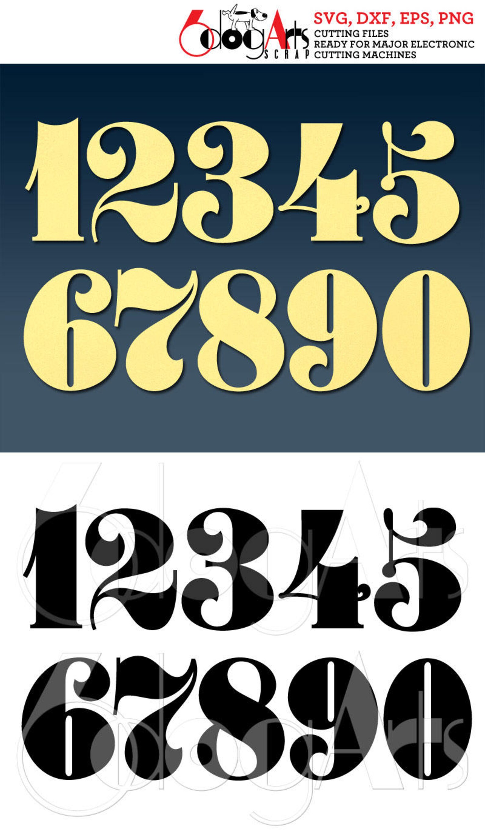 Number Card Svg Numbers Digital Images - Svg Dxf Eps Png - Silhouette SCAL Cricut ...