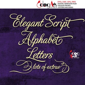 Lettres de l'alphabet élégantes SVG DXF Images vectorielles monogramme bricolage lettres à découper vinyle fer sur la chaleur presse transfert Silhouette Cricut JB-242