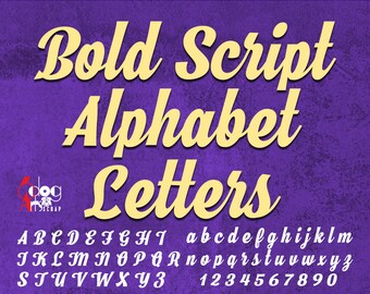 Bold Script Alphabet Letters SVG DXF Vector Images Monogram Cuttables Vinyl Iron On Heat Press Transfer Silhouette Cricut JB-796