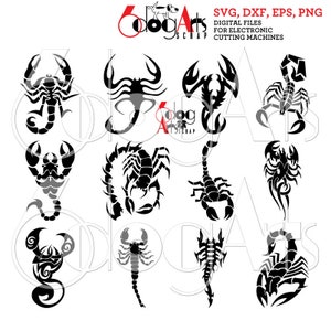 Tribal Scorpion Digital Files Svg Dxf Eps Png Silhouette SCAL Cricut ...