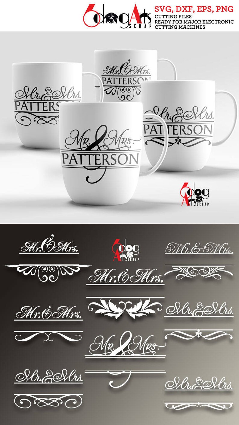 Download 8 Wedding Text Frame Templates Vector Digital Cut Files ...