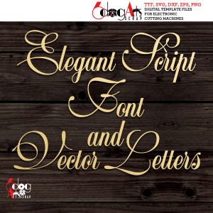 Elegant manus TTF-typsnitt och SVG-monogram Alfabetbokstäver Digitalt utskrivbar nedladdning JB-461