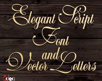 Letras del alfabeto de monogramas TTF Elegant Script y SVG para descarga digital imprimible JB-461