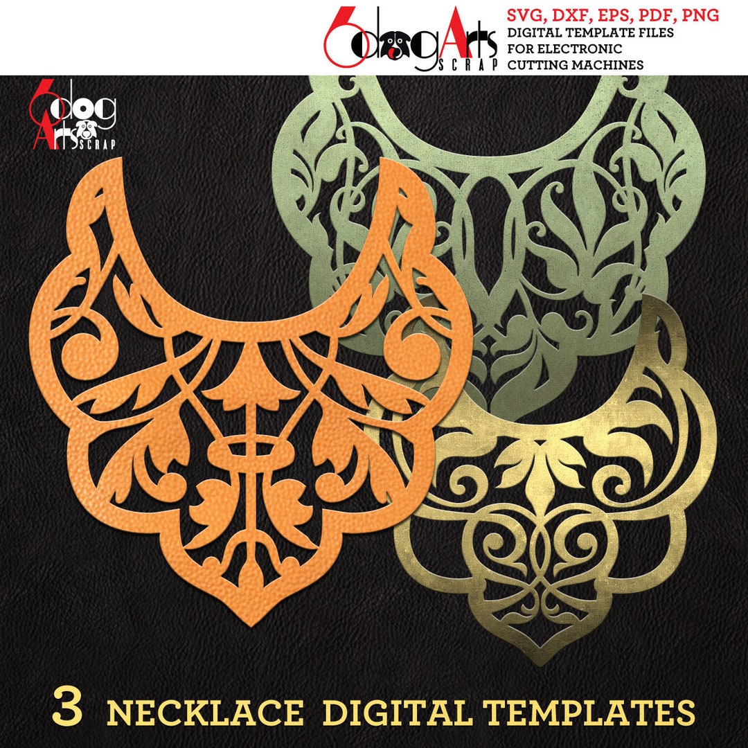 3 Leather Bib Necklace Templates Vector Digital SVG DXF Jewelry Files ...