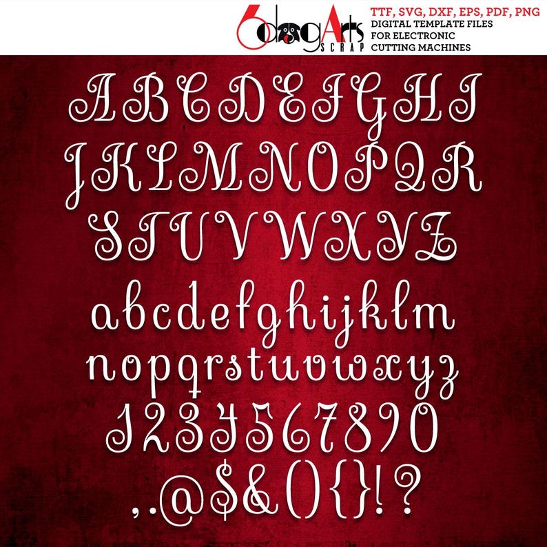 Upright Cursive TTF Font & SVG Alphabet Letters Printable Cuttable ...