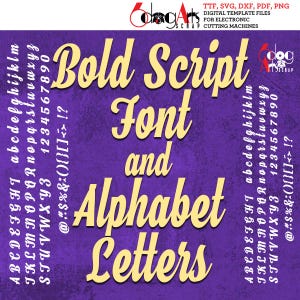 Bold Script Font & Alphabet Letters TTF, SVG for Printing, Cutting Machines Digital Download JB-796