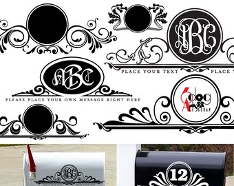 Mailbox Monogram Frames Digital Files Svg Dxf Eps Png Silhouette SCAL Cricut Printable Vector Download Paper Vinyl Cutting JB-451