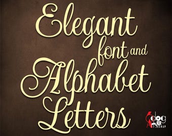 Elegant Script TTF Font & SVG Alphabet Cuttable Letters Printable Download JB-180