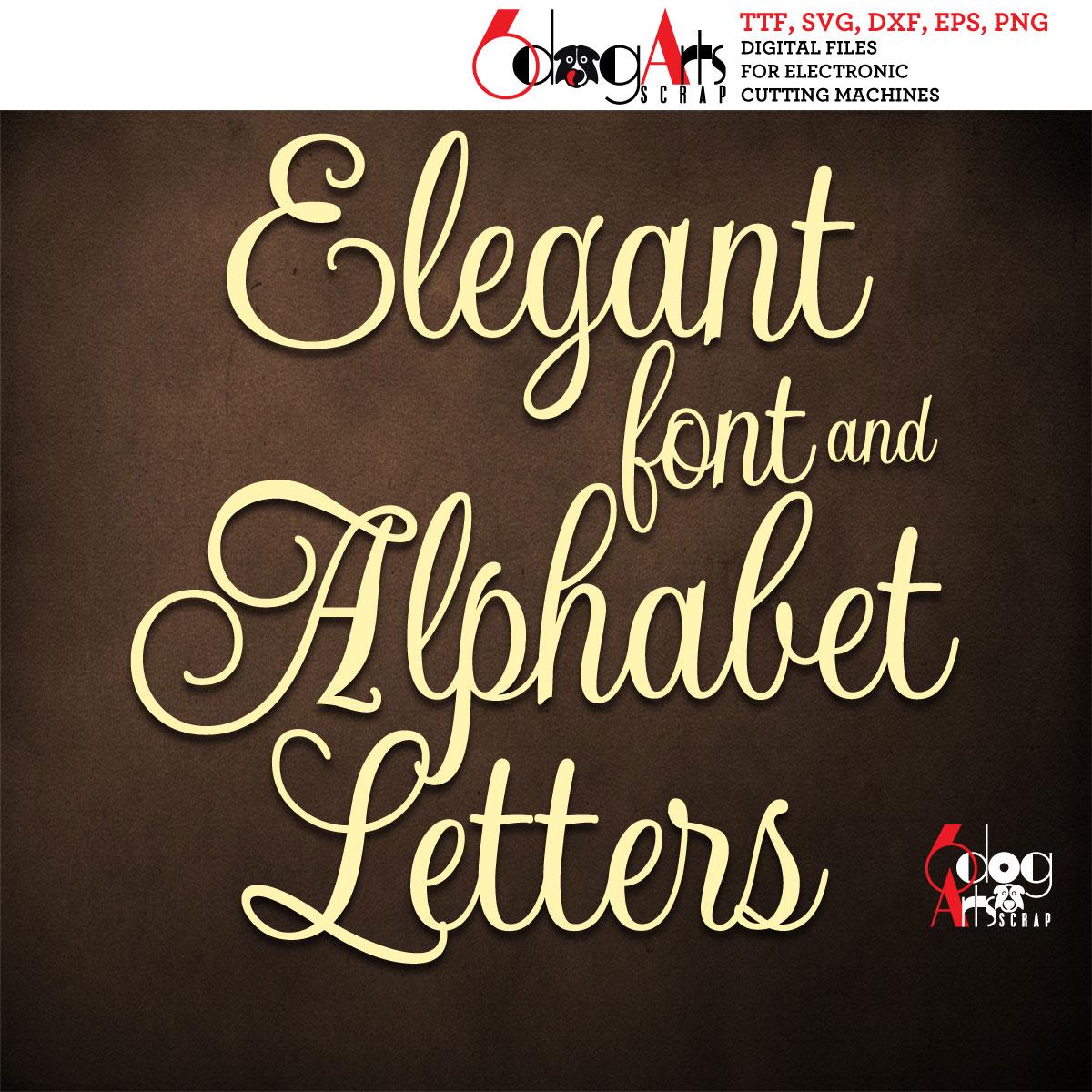 Script Cutable Font Elegant Script TTF Font & SVG Alphabet Cuttable Letters Printable ...