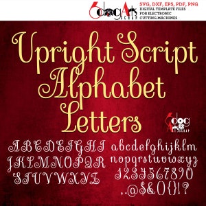 Alphabet cursif vertical SVG DXF Images vectorielles monogramme lettres à découper vinyle fer à repasser à chaud presse transfert Silhouette Cricut JB-776