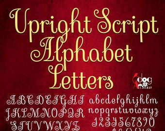 Upright Cursive Alphabet SVG DXF Vector Images Monogram  Cuttable Letters Vinyl Iron On Heat Press Transfer Silhouette Cricut JB-776