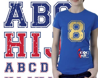 Grunge Varsity Font TTF SVG Files Sport Monogram Jersey Number College Football Basketball Baseball Team Uniform Download JB-104n
