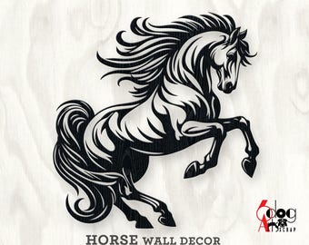 Horse Wall Decor SVG DXF Digital Template for Laser cnc Plasma Cutting Instant Download JB-2170