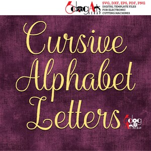 Imagens vetoriais SVG DXF do alfabeto caligráfico Monograma Letras cortáveis Vinil Ferro sobre transferência de calor Silhueta Cricut JB-790