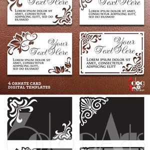 Ornate Card Templates Digital SVG dxf Files Wedding Invitation RSVP Place Name Cards Laser Cutting GlowForge Cricut Download