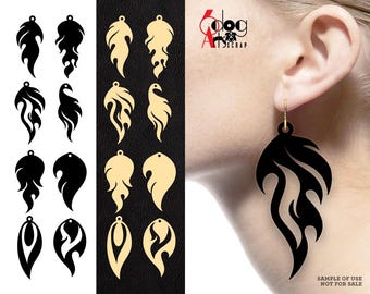 SVG / DXF Bundle Earring / Pendant Digital Template Files for Laser GlowForge Cricut Cutting JB-1726