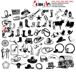 Wilder Westen Cowboy Digitale Dateien Plotterdatei SCAL Cricut Vektor Download für DIY Papier, Vinyl schneiden JB-705