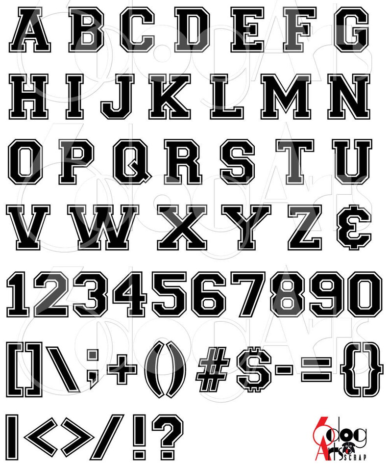Download Varsity SVG DXF Cut Files Sport Monogram Cuttable Jersey ...